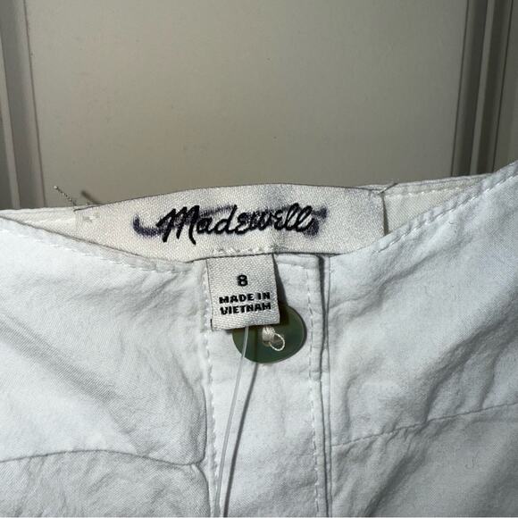 Madewell NWT Eyelet White Button-Front Sleeveless Tiered Midi Dress Size 8 - Picture 9 of 10